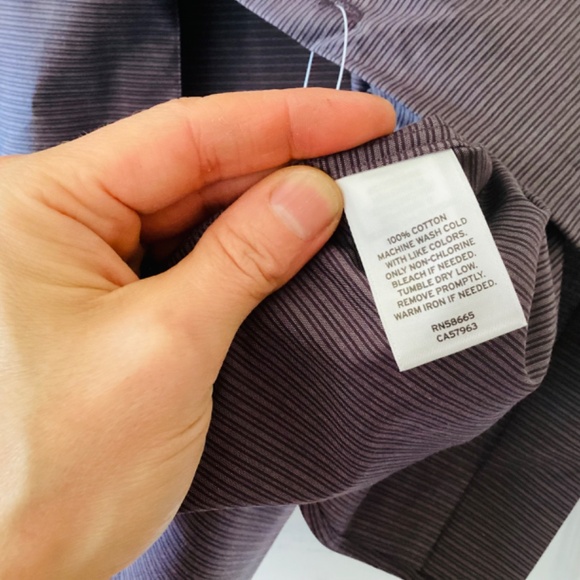 Nordstrom Calibrate Men's Short Sleeve Button Down purple horizontal stripe L - Picture 10 of 13